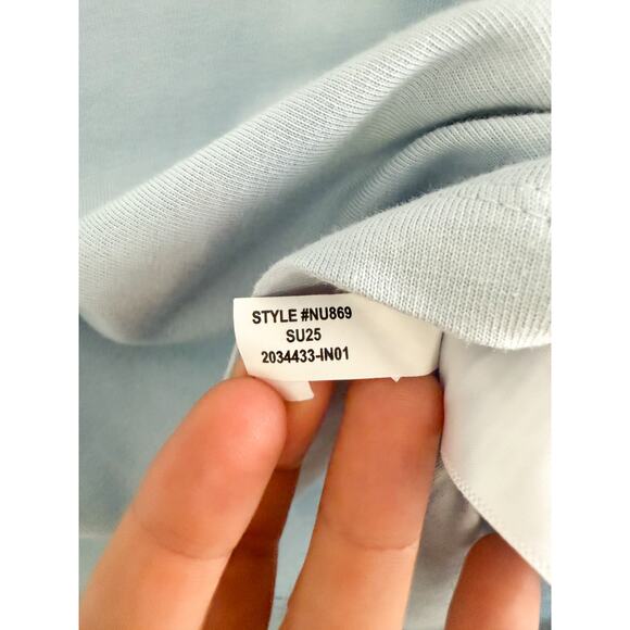 Madewell | NWT Side-Cinch Puff-Sleeve Tee in Feather Blue | Sz XXS - Picture 6 of 8